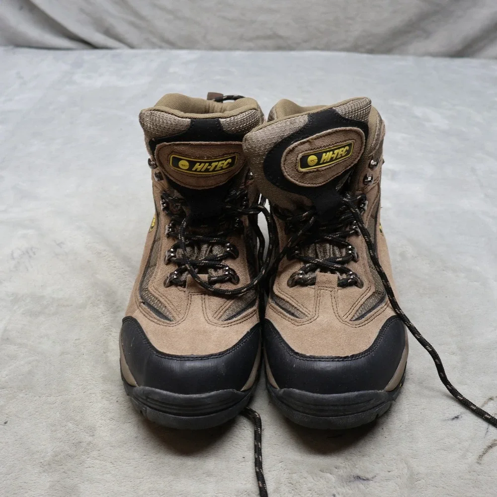Hi-Tec Mens 10.5 Hiking Boots Brown Waterproof Lace Up Mid Cut Outdoor 7198